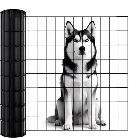 ARIFARO 0,6m x 15,2m Maschendraht Metallzaun - Gittergröße 5cm x 7,5cm - 2 mm Drahtdurchmesser mit PVC, Metallgitterrolle mit Feuerverzinkt Beschichtung für Gärten, Höfe, Hunde, Hühner, Rehe