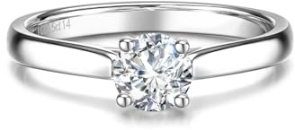 FANCIME Anello Diamante Lab Grown in Argento Sterling 925 0.3cttw 0.5cttw Donna Gioielli Regalo di Anniversario Compleanno Natale per Ragazza Amica Fidanzata