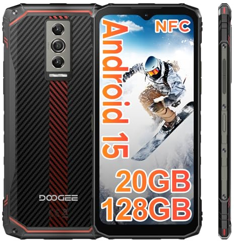 DOOGEE Blade10 Telephone Portable Incassable Android 15, 20GB+128GB/TF 2TB, 10.7mm 6.56'', 5150 mAh Smartphone Incassable, Octa-Core, Caméra 16MP Téléphone, IP68/I69K/4G Dual SIM/Face ID