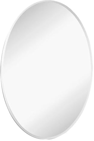 Specchio Ovale Da Parete 65x95 Cm Con Bordi Smussati – Specchio Decorativo Senza Cornice Con Fissaggi Inclusi – Design Moderno Per Bagno, Ingresso, Camera – Installazione Verticale O Orizzontale