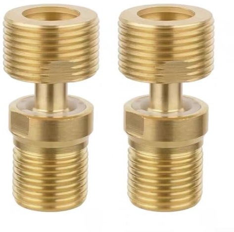 Grifo de ducha de cobre, para cocina, diseño ajustable, ángulo excéntrico ajustable, construcción totalmente de cobre, 53 mm, color amarillo (2 unidades)