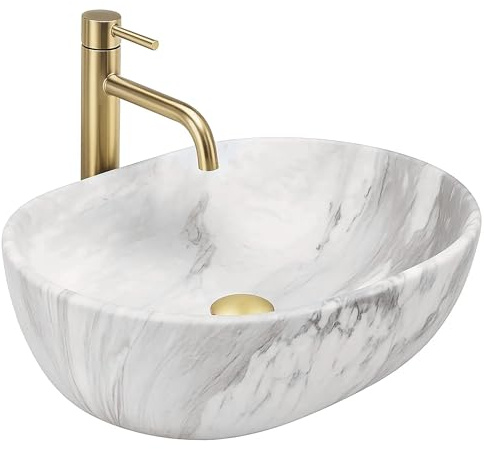 Lavabo Sobre Encimera Rea Amelia Ash Matt Beige 48X34,5X13,5Cm