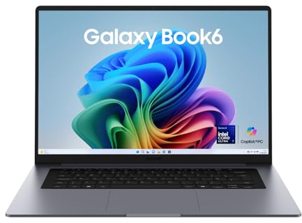 Samsung Galaxy Book6 16 Zoll AI Laptop, Intel Core Ultra 7 Prozessor 355, 32 GB RAM, 512 GB Speicherplatz, IPS-Bildschirm, Anti-Glare, Galaxy AI, Copilot+ PC, Gray, 3 Jahre Herstellergarantie