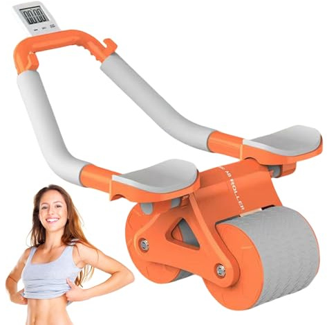 Jvjggag Rouleau d'exercice abdominal, rouleau abdominal, Machine d'entraînement de automatique AB, Roues d'exercice de renforcement du noyau pour hommes Femmes d'entraînement à la maison pour les