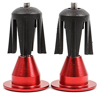 DIYI 2X Bouchon de Extrémité de Poignées Vélo Guidon Embouts en Aluminium (Rouge)