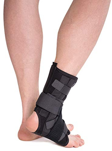 Ankelbandage med 5 ankelförstärkningar till vänster eller höger ben X-Large svart