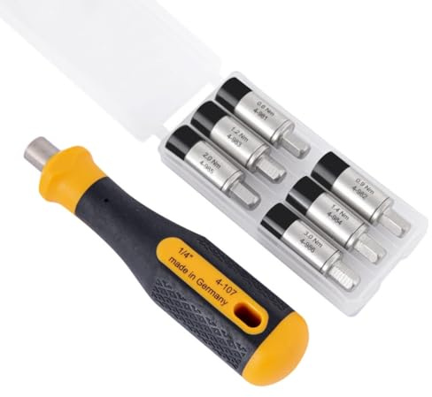 Bernstein Werkzeug GmbH BERSTEIN Drehmoment Adapter Satz 7-tlg | 0.6 bis 3.0 Nm | Für 1/4 Zoll Bits + Schraubendrehergriff mit 1/4 Zoll Bitmagnethalteraufnahme | Drehmoment Set