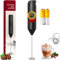 Evabris® Schiumatore elettrico per latte, con due batterie AA incluse, frullatore per latte in schiuma manuale in acciaio inox, mini frullatore portatile, milk frother ideale per caffè