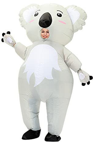 Arokibui Aufblasbares Koala-Kostüm für Erwachsene, lustig, aufblasbar, Tierkostüm, Verkleidung, Cosplay, Party, Weihnachten, Halloween, Anzug