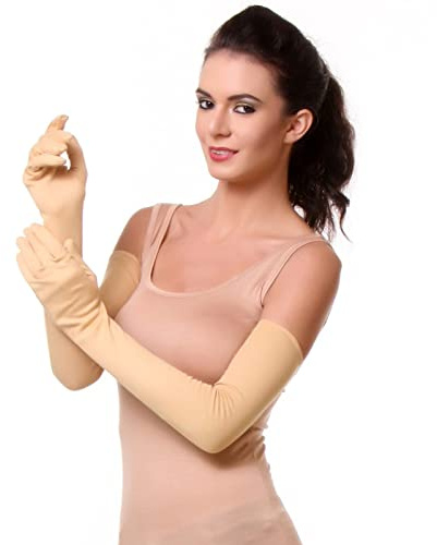 Teemoods Gants longs en coton pour femme : protection UV, protection contre les coups de soleil, conduite, cyclisme, randonnée, activités de plein air indispensables – Taille unique