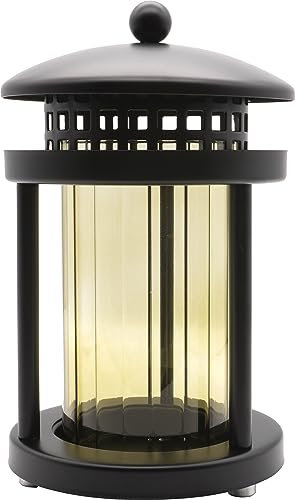 Lanterne funéraire avec piliers 21 cm (Noir)