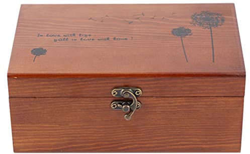 Wifehelper Caja Organizadora de Costura, Caja de Herramientas para el Hogar, Kit de Costura para el Hogar, Caja de Acabado, Caja de Almacenamiento de Madera Maciza, Retro Vintage (Caja