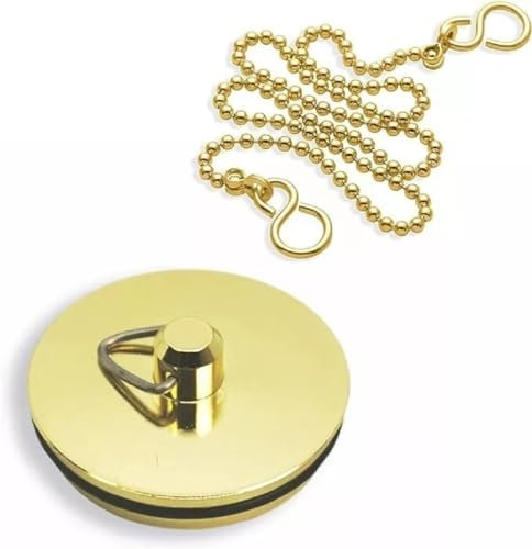 ARA CHOICE Chrome PLUG 38mm/44mm Chain/Tidy Basin/Bathroom Kitchen Small/Large Chrome Sink Plug & Chain For Bathroom Basin Ball Type And S Hook Shaped Made Of Stainless Steel Bath UK (44 mm)