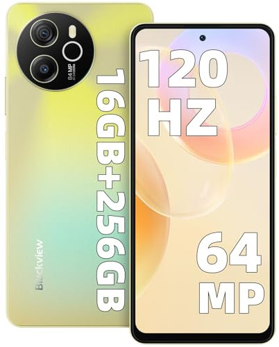 Blackview Shark8 Teléfono Móvil Libres Android 13, 16GB+256GB(TF 1TB) Helio G99 Cámara de 64MP Smartphone, 6.78'' FHD+ 2.4K 120Hz 5000mAh 33W Moviles con Dual 4G Octa-Core, NFC/Huella Digital/GPS