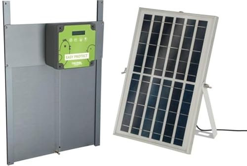 Automatische Hühnerklappe Solar mit Selbstverriegelung, elektrische Hühnertür, Aluminium-Schiebetür, Lichtensor und Zeitsteuerung