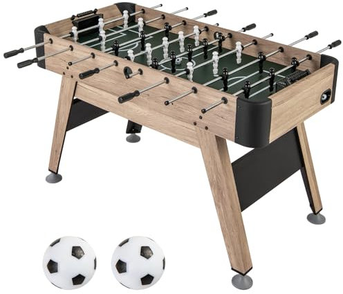 HOMASIS Tischkicker, Kickertisch inkl. 2 Bälle & 26 Kicker & 2 Punktezähler, Tischfußball aus Holz mit höhenverstellbare Füße, Fußballtisch Spieltisch für Kinder & Erwachsene 117 x 67,5 x 84,5 cm