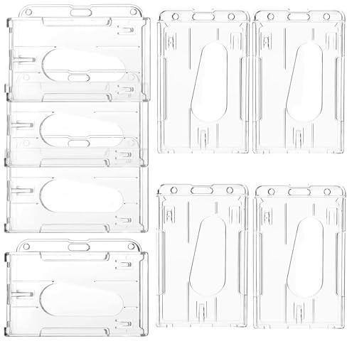 Osuter 40 Pcs Porta Tarjetas Identificativas,Duro Card Holder,Tarjetero Colgante,Funda Tarjeta Identificación,Portatarjetas Colgante para Oficinas Exposiciones（Vertical y Horizontal）