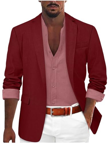 Blazer da Uomo Primavera, Blazer a Quadri Casual Classico alla Moda Blazer Elegante Formale vestibilità Normale, Giacca Leggera Uomo Jacket da Abito d'Affari Business Lavoro Matrimonio Festa Giacc
