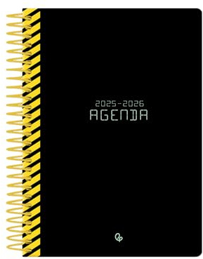 Liderpapel skoldagbok 25–26 spiral klassisk svart veckovy a5 tvåspråkigt papper fsc 70 gr.