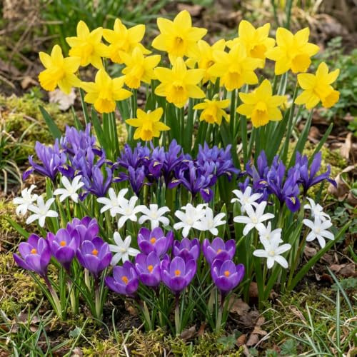 Blandade Vårblommor Blomsterlökar - 60 Bitar - Naturliga Växter från