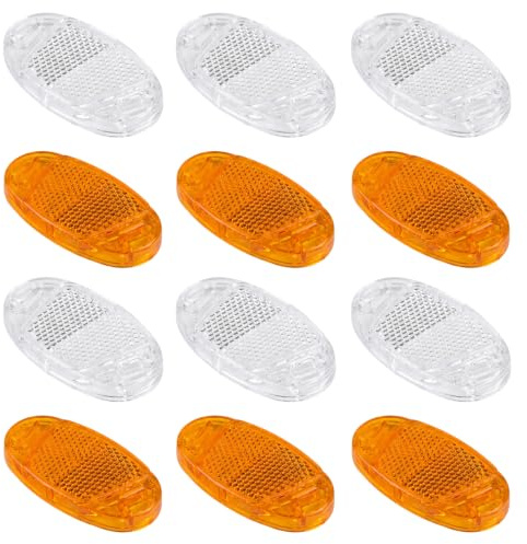 Zirax 12 Pcs Bike Reflectors Front and Back Set - Tape for Bicycle Wheels, Scooters - Waterproof Safety Warning Accessories
