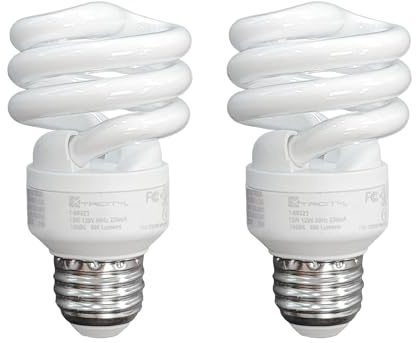 Xtricity Compact Fluorescent Light Bulbs T2 Spiral, E26 Base, 23W (100W Equivalent), 5000k Daylight, 1520 Lumens, CFL, 120V - UL Listed, (2 Pack)