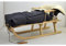 Holzschlitten Kinderschlitten aus Buchenholz Rückenlehne Zugseil + Winterfußsack Schlittensack Fußsack Schwarz Schlitten Kinderwagen