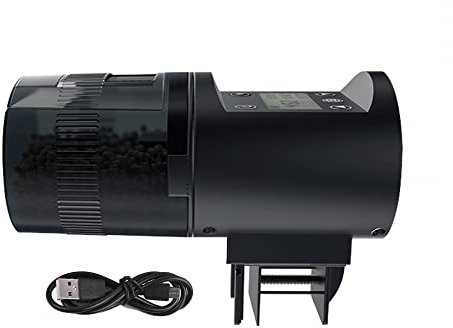 Futterautomat Aquarium, 200ml groß Kapazität Automatisierte Fischfutterspender, Automatische Fischfutterautomat mit LCD Display für Aquarium