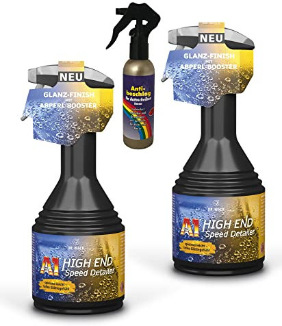 ILODA Set: 2x 500ml Dr. Wack A1 HIGH END Speed Detailer + 1x 100ml Antibeschlag-Spray, Lack-Versiegelung, Auto-Wachs, Wachsversiegelung für alle Autolacke zum Sprühen mit Wasser-Abperl-Effekt