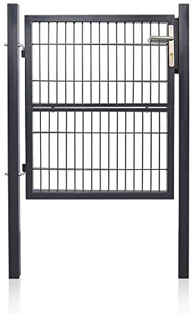 Cecaylie Gartentor Gartentür Hoftor Zauntür Tor Inkl. Schloss Anthrazit 100 x 100 cm Zauntor Garten Gartenpforte Gitterzaun