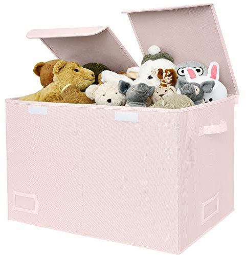 GRANNY SAYS Pink Storage Box, Pack of 1 Large Toy Box Storage Girls, Kids Storage Boxes Pink Storage Boxes with Lids, Chest Toy Basket Storage Big Box Kids Bedroom Storage Barbie Toys Bedding, XL