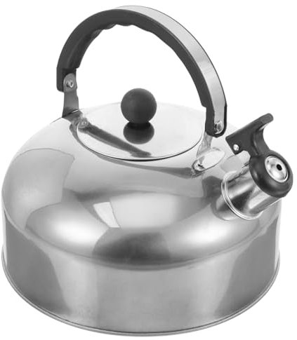Zerodeko Fischio Teiera 4L In Acciaio Inox Teiera Piano Cottura Fischio a Bollitore Acqua Forte a Contenitore Dell'acqua Con Maniglia Ergonomica Per Piano Cottura Argento