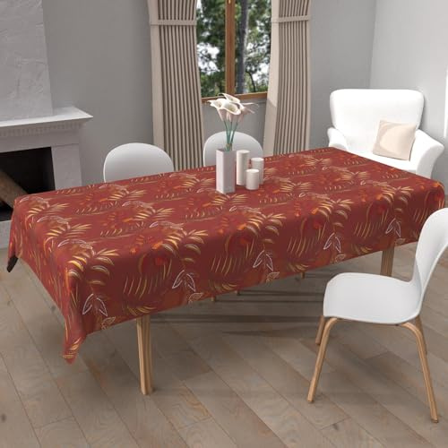 Soleil d'ocre, Nappe imprimée Anti-tâches Rectangle 140x200 cm Flores