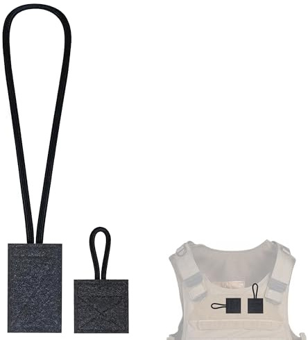 Ezcora 2 Pack Radio Mic Holder for Law Enforcement, 50 lb Load Capacity, Super Strong Stitches No Breaking, Mic Clips for Police Officer Vest Accessories (1 Long & 1 Short)