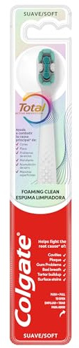 COLGATE - Cepillo de Dientes Colgate Total Espuma Limpiadora, Ayuda a Combatir Problemas de Salud Bucal, Mayor Profundidad a lo Largo de la Línea de las Encías y Entre los Dientes
