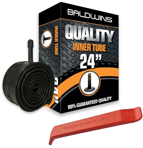 Baldwins Bike Inner Tube 24 x 2.20 to 2.40 Schrader Valve & BALDY'S TYRE LEVER