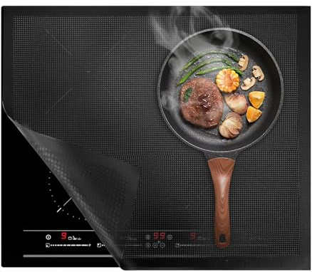 60x52cm Protection Plaque Induction Protection Plaque de Cuisson Magnétique Tapis Plaque Induction Protege Tapis Silicone Anti Rayures Non Slip