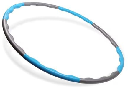 Hula Hoop Fitness de 80 cm, Portátil y Desmontable, Aro de Hula Hoop de 8 Secciones, Liooce, Azul