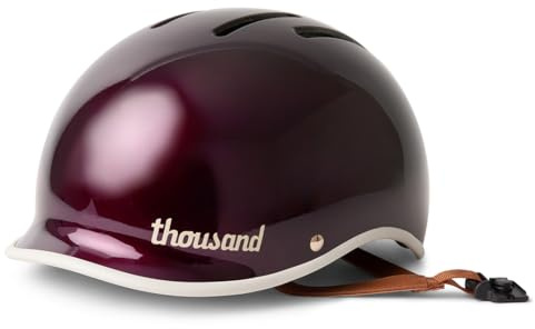 Thousand Heritage 2.0 Adult Bike Helmet; The Original Low Profile Retro Commuter Cycling Helmet Safety Certified for Bicycle Skateboard Skating Roller Skates; for Men & Women (Chic-a-Cherry Cola, M)