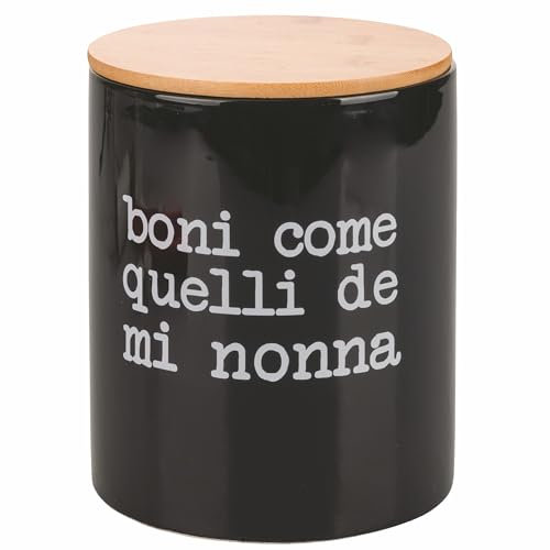 Villa d'Este Home Tivoli 1996 Biscottiera 2 L in ceramica, coperchio in bambù, S.P.Q.eRe
