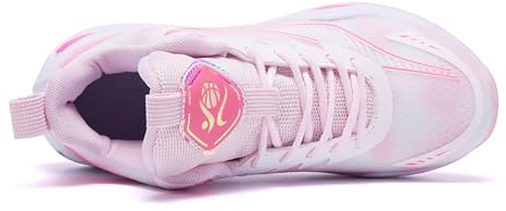 Basket Running Donna in Mesh Traspirante Basket Sneakers Donna e Uomo Tempo Libero con Lacci Scarpa Sport Uomo Antiscivolo Scarpe da Basket Confortevole per Outdoor, Rosa, 36 EU