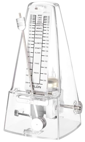 QUARKZMAN Metrónomo Mecánico, Temporizador Musical De Alta Precisión Metrónomo Universal Para Piano Guitarra Violín Ukelele, Transparente