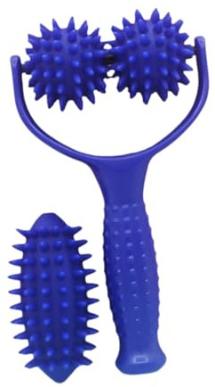 Gcljlmy Pallone da massaggio, palla a punti, portatile, per yoga, piccolo allenamento muscolare, con manico per viso, piedi, braccia, corpo intero