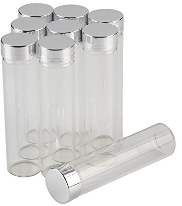 12units 60CC Empty Jars Glass Bottle with Aluminium Silver Color Screw Cap 60ml Sealed liquid Food Gift Container (12, 60ML-Silver Lid)
