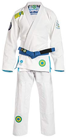 Role Bonito BJJ Gi für Herren in Weiß - Brasilianische Jiu-Jitsu Vintage Stil Arpoador - Größe A5