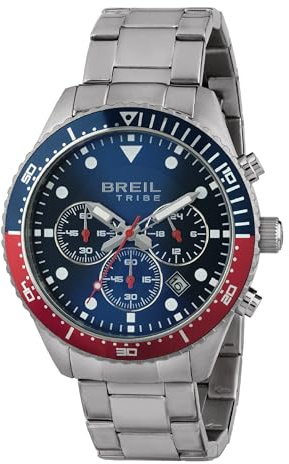 Breil, Collezione Sail, Orologio Uomo, Cronografo in Acciaio Lucido, Cassa 42 mm, Movimento al Quarzo, Pratica Chiusura con Pulsanti, Idee Regalo Uomo