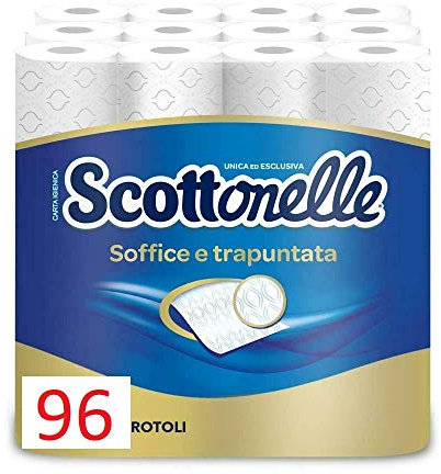 Scottonelle Carta Igienica Soffice e Trapuntata, Confezione da 96 Rotoli