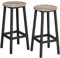 VASAGLE Bar Stools Set of 2, Kitchen Stools, Bar Chairs with Metal Frame and Footrest, Easy to Assemble, for Kitchen, Living Room, Dining Room, Greige and Black LBC032B02