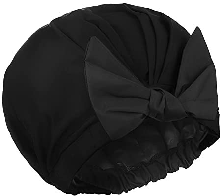 Xinzistar Bonnet de Douche Réutilisable, étanche Double Couche Bowknot Bonnet de Imperméabl Bain lastique de Bain Capuchon de Cheveux Secs Rapidement Pour Fille Femmes Home Salon Spa Baignade