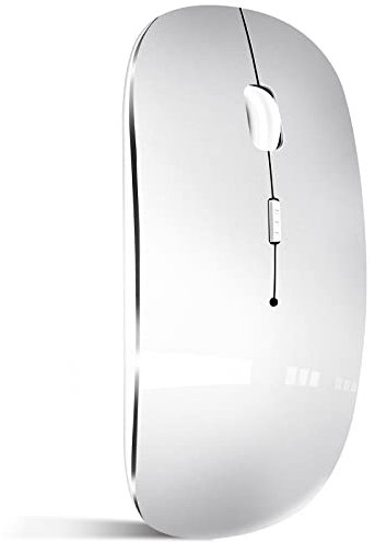QYFP Bluetooth Mouse, Rechargeable Wireless Mouse for MacBook Pro/Air/iPad/Laptop/PC/Mac/Computer, Silver
